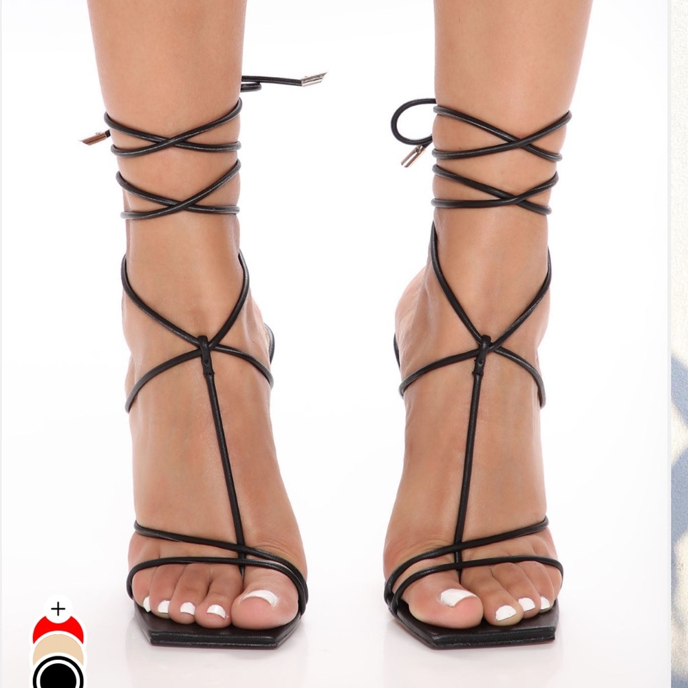Fashion Nova Black Strappy Heels